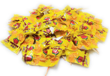 Dulces Vero Vero Rebanadita Paletas Sabor Fresa Con Chile Mexican Hard Candy Chili Pops, 1.5 pounds, 40 Pc