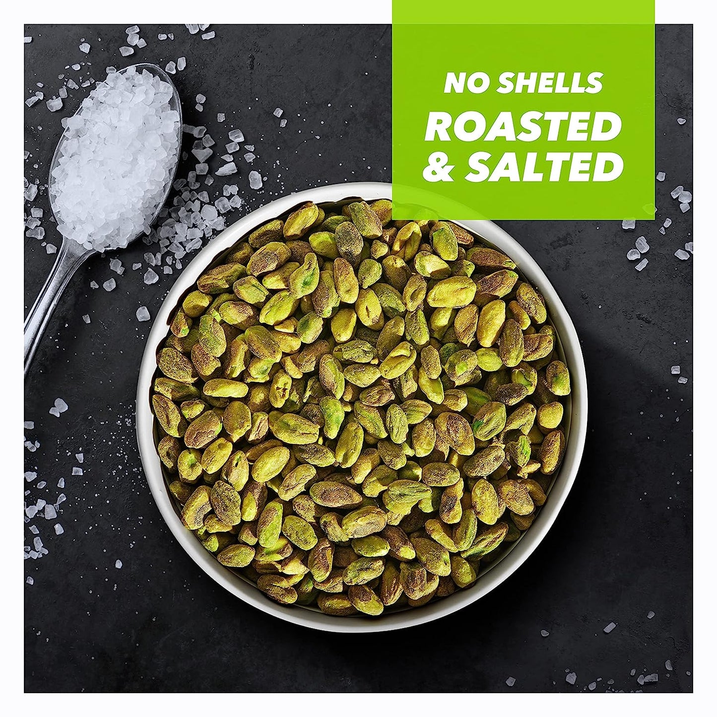 Wonderful Pistachios, No Shells, Roasted & Salted Nuts, 24 Ounce Resealable Bag, Good Source of Protein, Gluten Free, On the Go Snack