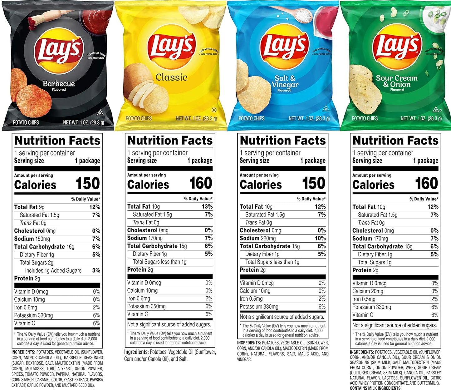 Lay's Potato Chip Variety Pack, 1 Ounce (Pack of 40)