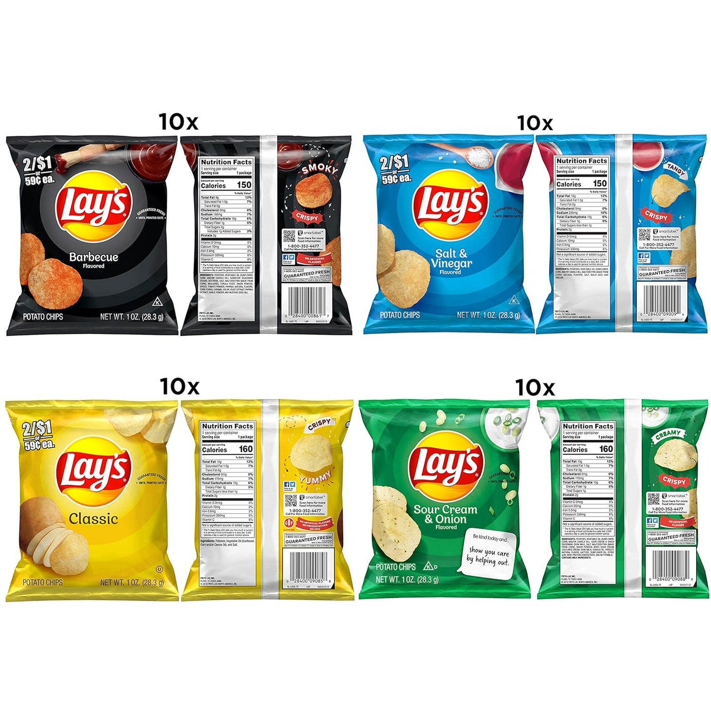 Lay's Potato Chip Variety Pack, 1 Ounce (Pack of 40)