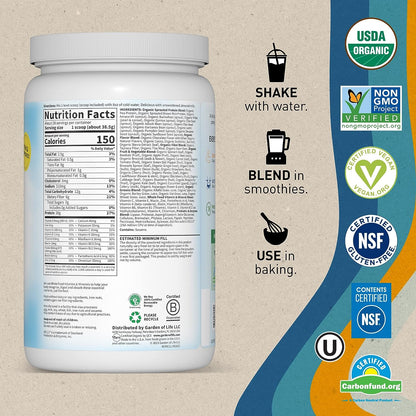 Garden of Life Raw Organic Meal Replacement Shakes - Chocolate Plant Based Vegan Protein Powder, Pea Protein, Sprouts, Greens, Probiotics, Dairy Free All in One Shake for Women and Men, 28 Servings