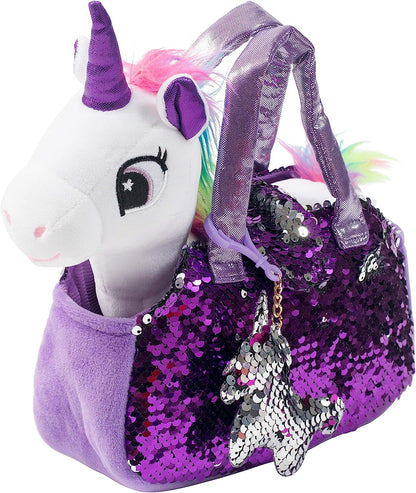 Little Jupiter Plush Pet Set with Purse - Unicorn Toys - Unicorn Stuffed Animal - Unicorn Gift for Girls - Unicorns (White Unicorn) Age 4-5 - 6-7 yrs