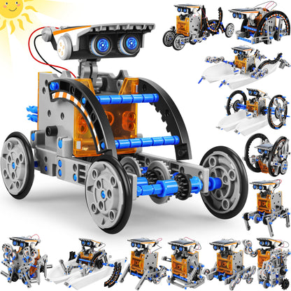 STEM 13-in-1 Education Solar Power Robots Toys for Boys Age 8-12, Educational Toy DIY Science Kits for Kids, Building Experiment Robotics Set Birthday Gifts for 8 9 10 11 12 Years Old Boys Girls Teens