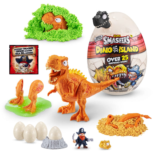 Smashers Dino Island Mega Egg T-Rex Toy by ZURU, Dinosaur Toys for Kids 5+, Includes 25 Surprises - Great Filled with Slime, Sand and More, Ages 5+