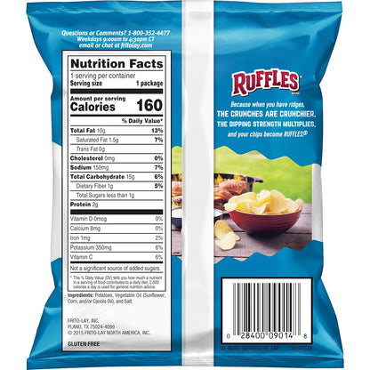 Ruffles Original Potato Chips, 1 Ounce (Pack of 40)