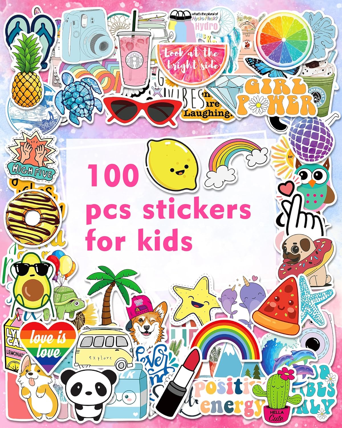 Bekayshad Stickers for Water Bottles, 100 Pack/PCS Cute Vsco Vinyl Aesthetic Waterproof Stickers Laptop Hydroflask Skateboard Computer Stickers for Teens Kids Girls