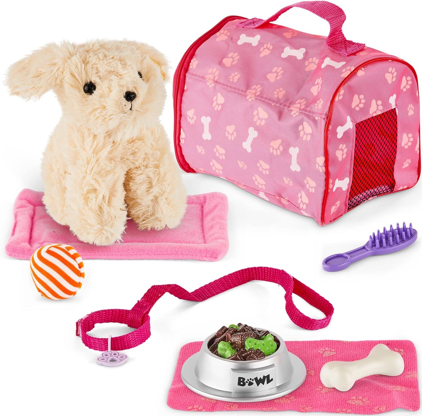 Click N' Play Toy Puppy Set for Kids, Dog Bed - Little Toddler Girl Toy, Toys 3+ Year Old Girls, Three Year Old Girl Gifts, 3 Age 4-5 - Toy Dogs for Kids - Puppy Toys for Kids