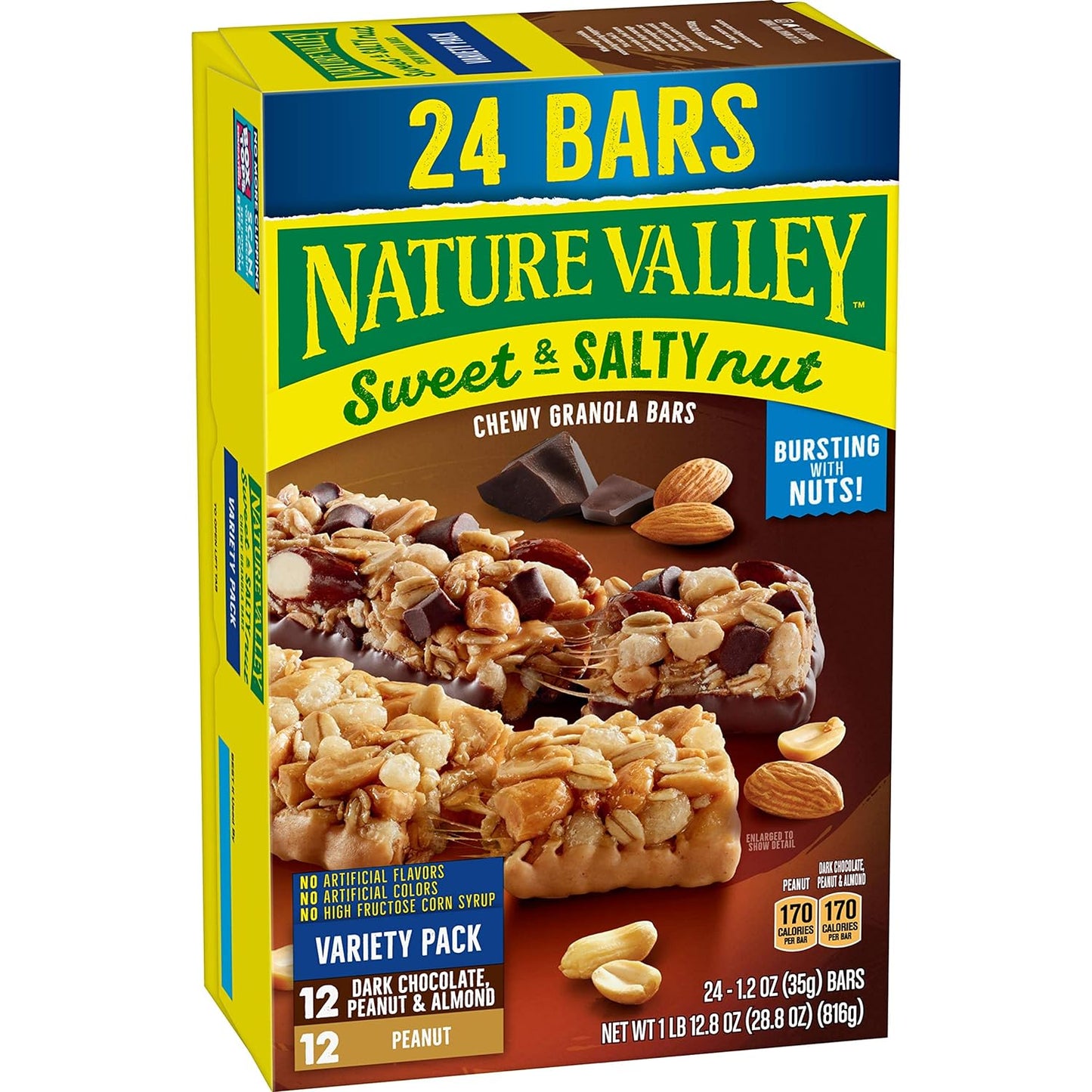 Nature Valley Granola Bars, Sweet and Salty Nut, Variety Pack, 24 ct