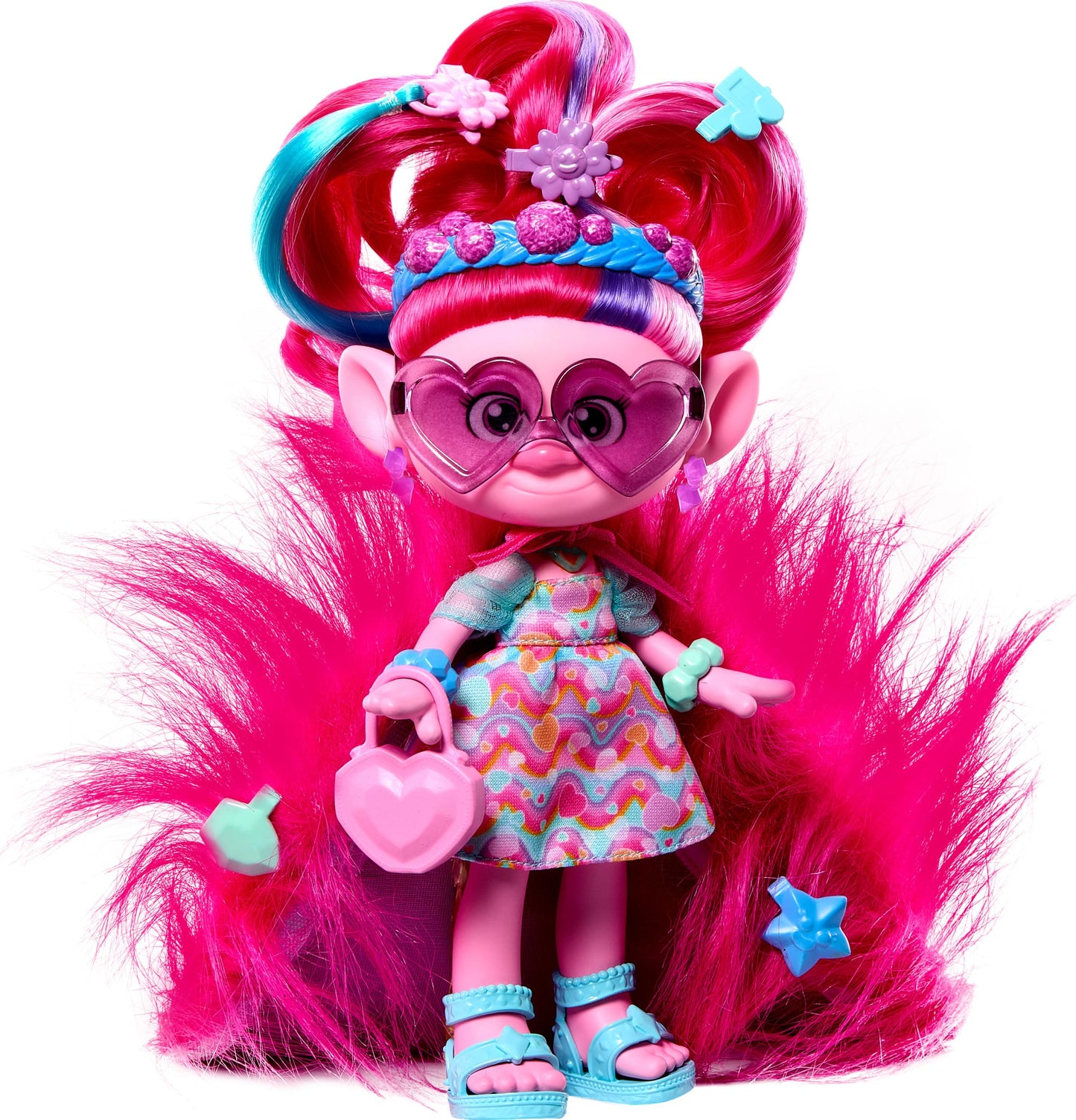 Mattel DreamWorks Trolls Band Together Fashion Doll & 10+ Accessories, Hairsational Reveals Queen Poppy with Transforming Hair Piece