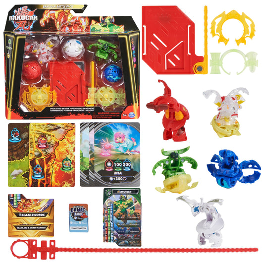 Bakugan Battle 5-Pack, Special Attack Bruiser, Dragonoids, Hammerhead, Nillious; Customizable, Spinning Action Figures, Kids Toys for Boys and Girls 6 and up