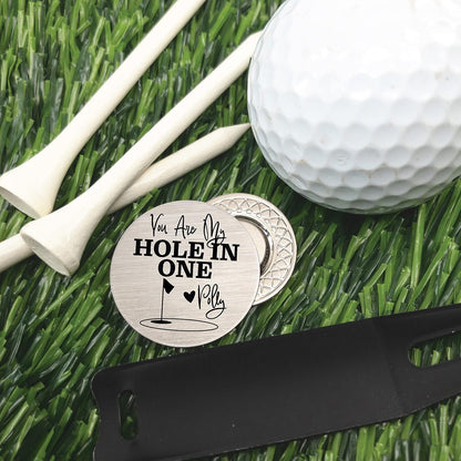 Shelton Newark Golf Ball Marker Valentines Gift for Him Personalized Golf Ball Marker Men's Gift Valentines Day Gift Boyfriend Gift For Him Hole in One Golf Ball Marker HOLE-IN-ONE-GOLF