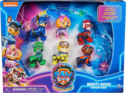 Paw Patrol: The Mighty Movie, Toy Figures Gift Pack, with 6 Collectible Action Figures, Kids Toys for Boys and Girls Ages 3 and up