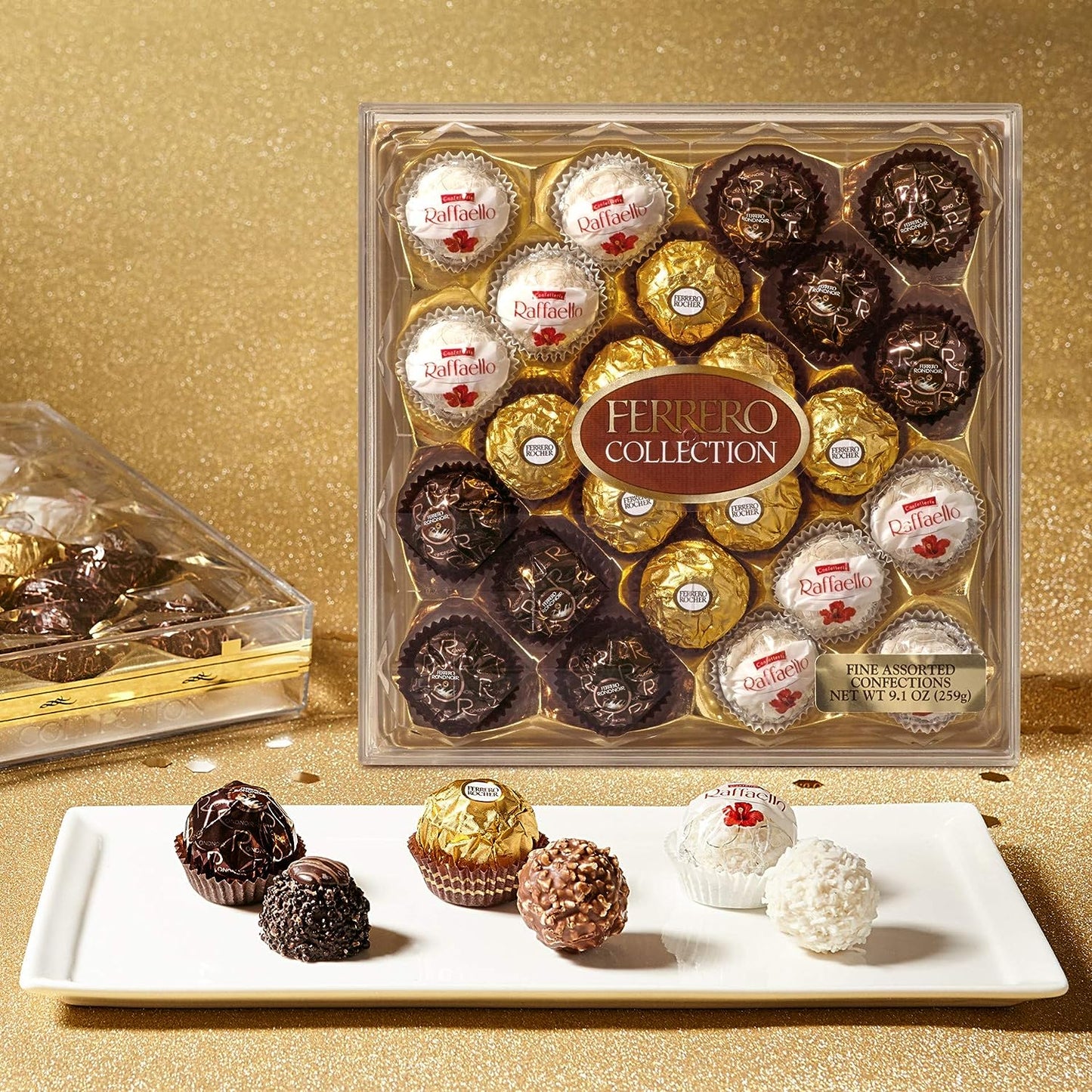Ferrero Collection, 24 Count, Premium Gourmet Assorted Hazelnut Milk Chocolate, Dark Chocolate And Coconut Chocolates, Luxury Chocolate Holiday Gift Box