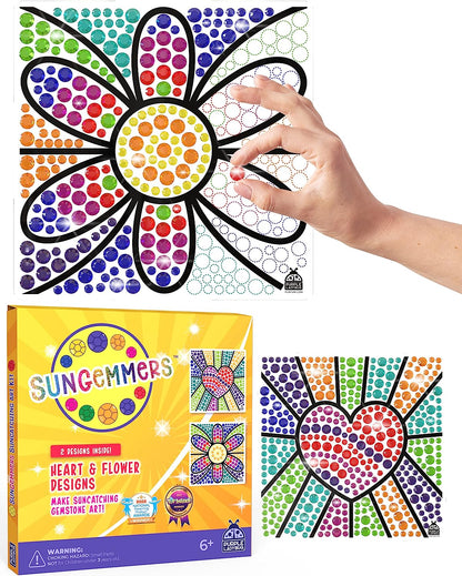 SUNGEMMERS Window Art Suncatcher Kits - Great Birthday Gift Idea, 6 7 8 9 10 11 12 Year Old Girl - Fun Arts for Kids, Spring Crafts