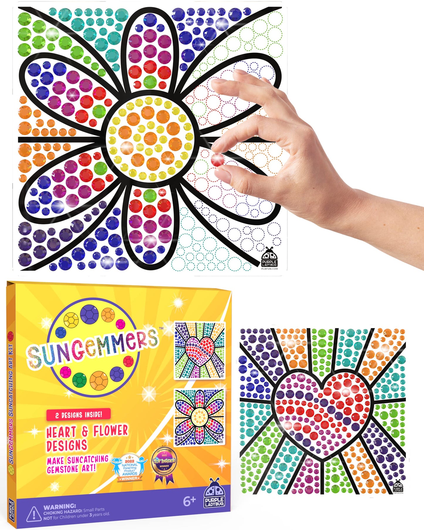 SUNGEMMERS Window Art Suncatcher Kits - Great Birthday Gift Idea, 6 7 8 9 10 11 12 Year Old Girl - Fun Arts for Kids, Spring Crafts