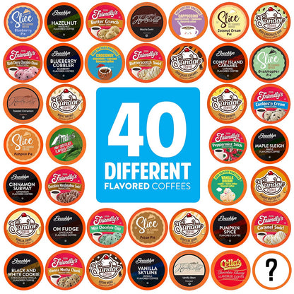 Two Rivers Coffee Flavored Coffee Pods Compatible with Keurig K Cup Brewers, Assorted Variety Pack Flavored Coffee, 40 Count