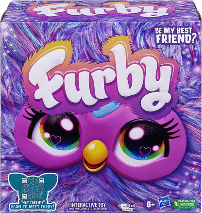 Furby Purple, 15 Fashion Accessories, Interactive Plush Toys for 6 Year Old Girls & Boys & Up, Voice Activated Animatronic, Medium