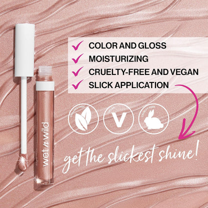 wet n wild Mega Slicks Lip Gloss | Long Lasting | Hyaluronic Acid | High Shine | Crystal Clear